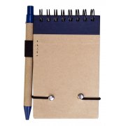 Блокнот на кольцах Eco Note с ручкой, синий