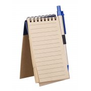 Блокнот на кольцах Eco Note с ручкой, синий