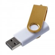 Флешка Twist Color, белая с желтым, 16 Гб арт. 7537.68.16Гб Флешка Twist Color, белая с желтым, 16 Гб арт. 7537.68.16Гб