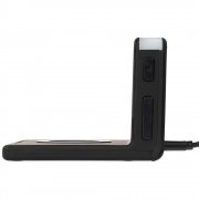 Часы настольные с беспроводным зарядным устройством Pitstop, черные арт. 11879.30 Часы настольные с беспроводным зарядным устройством Pitstop, черные арт. 11879.30