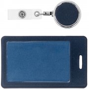 Чехол для пропуска с ретрактором Devon, синий арт. 10987.40 Чехол для пропуска с ретрактором Devon, синий арт. 10987.40