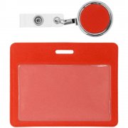 Чехол для карточки с ретрактором Devon, красный арт. 11645.50 Чехол для карточки с ретрактором Devon, красный арт. 11645.50