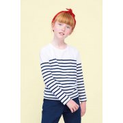 Футболка детская с длинным рукавом Matelot LSL Kids, белая с синим