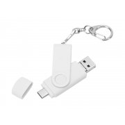 USB 3.0/micro USB/Type-C - флешка на 32 Гб 3-в-1 с поворотным механизмом