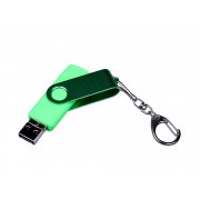 USB 2.0/micro USB/Type-С- флешка на 32 Гб 3-в-1 с поворотным механизмом
