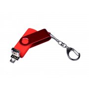 USB 2.0/micro USB/Type-С- флешка на 32 Гб 3-в-1 с поворотным механизмом