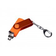 USB 2.0/micro USB/Type-С- флешка на 32 Гб 3-в-1 с поворотным механизмом