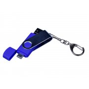 USB 2.0/micro USB/Type-C- флешка на 32 Гб c поворотным механизмом
