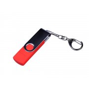 USB 2.0/micro USB/Type-C- флешка на 16 Гб c поворотным механизмом