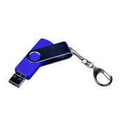 USB 2.0/micro USB/Type-C- флешка на 16 Гб c поворотным механизмом