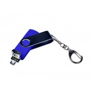 USB 2.0/micro USB/Type-C- флешка на 16 Гб c поворотным механизмом