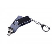 USB 2.0/micro USB/Type-C- флешка на 16 Гб c поворотным механизмом