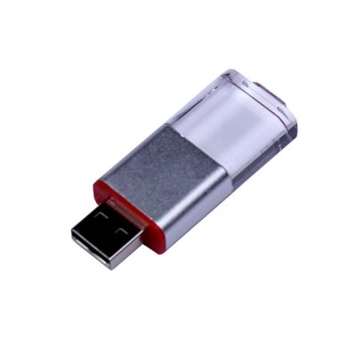 USB 2.0- флешка промо на 64 Гб прямоугольной формы, выдвижной механизм