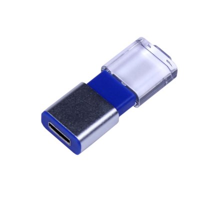 USB 2.0- флешка промо на 64 Гб прямоугольной формы, выдвижной механизм