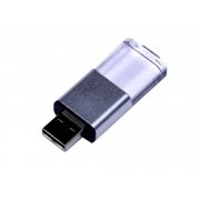 USB 2.0- флешка промо на 64 Гб прямоугольной формы, выдвижной механизм