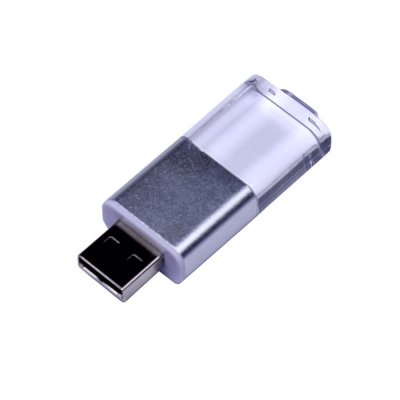 USB 2.0- флешка промо на 64 Гб прямоугольной формы, выдвижной механизм