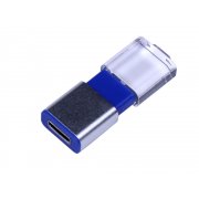 USB 2.0- флешка промо на 32 Гб прямоугольной формы, выдвижной механизм