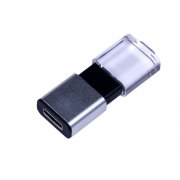 USB 2.0- флешка промо на 32 Гб прямоугольной формы, выдвижной механизм