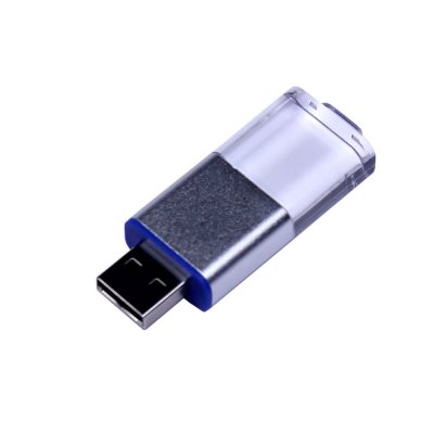 USB 2.0- флешка промо на 16 Гб прямоугольной формы, выдвижной механизм