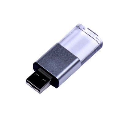 USB 2.0- флешка промо на 16 Гб прямоугольной формы, выдвижной механизм