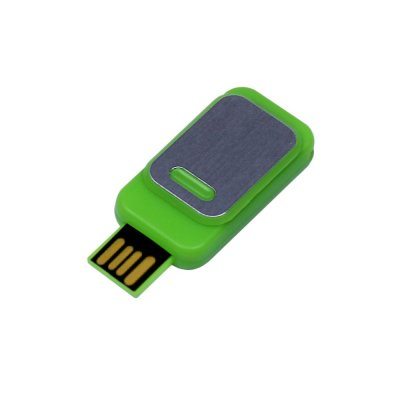 USB 2.0- флешка промо на 64 Гб прямоугольной формы, выдвижной механизм