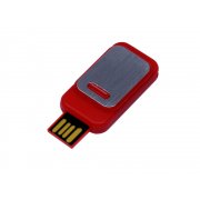 USB 2.0- флешка промо на 64 Гб прямоугольной формы, выдвижной механизм