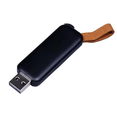 USB 2.0- флешка промо на 64 Гб прямоугольной формы, выдвижной механизм