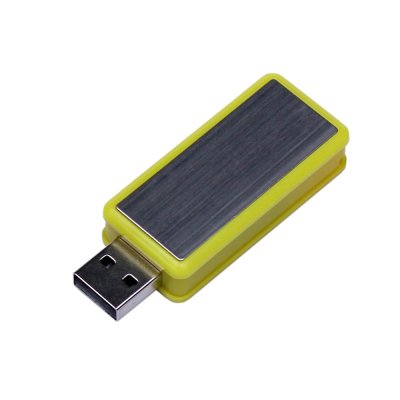 USB 3.0- флешка промо на 128 Гб прямоугольной формы, выдвижной механизм