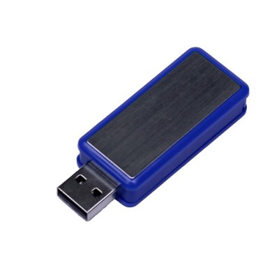 USB 3.0- флешка промо на 128 Гб прямоугольной формы, выдвижной механизм