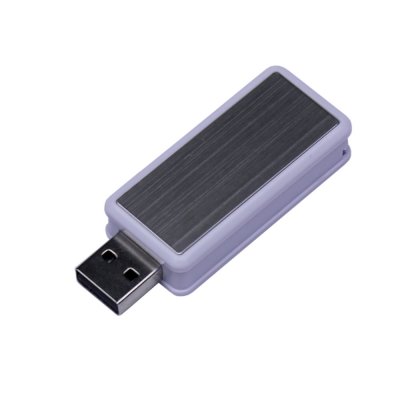 USB 3.0- флешка промо на 128 Гб прямоугольной формы, выдвижной механизм