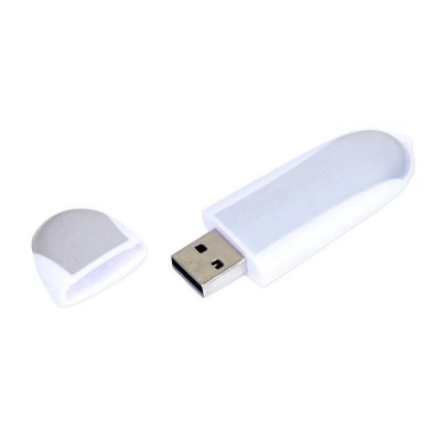 USB 3.0- флешка промо на 128 Гб овальной формы