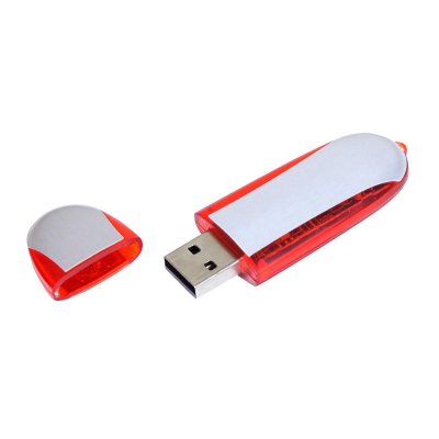 USB 2.0- флешка промо на 4 Гб овальной формы