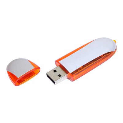 USB 2.0- флешка промо на 4 Гб овальной формы