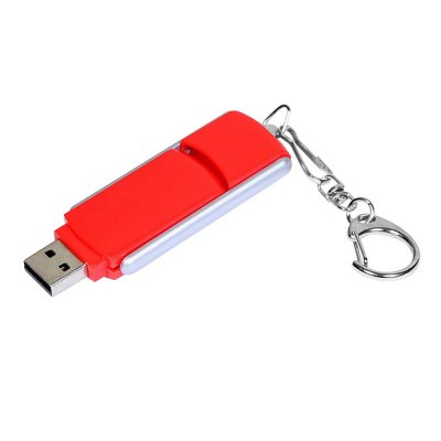 USB 3.0- флешка промо на 128 Гб с прямоугольной формы с выдвижным механизмом