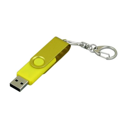 USB 3.0- флешка промо на 128 Гб с поворотным механизмом и однотонным металлическим клипом