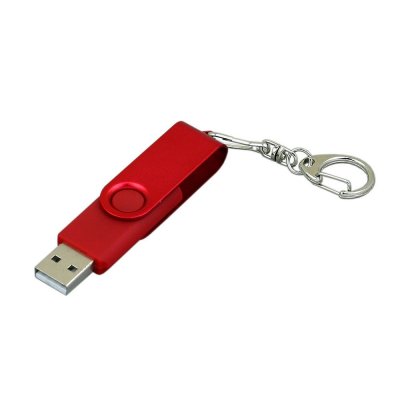 USB 3.0- флешка промо на 128 Гб с поворотным механизмом и однотонным металлическим клипом