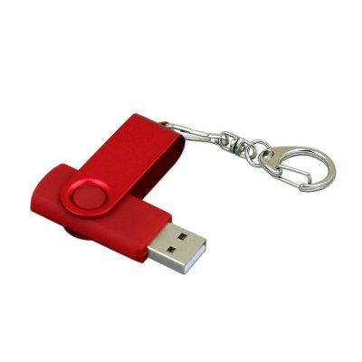 USB 3.0- флешка промо на 128 Гб с поворотным механизмом и однотонным металлическим клипом