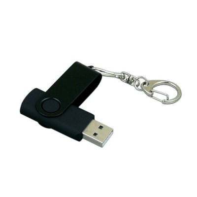 USB 3.0- флешка промо на 64 Гб с поворотным механизмом и однотонным металлическим клипом