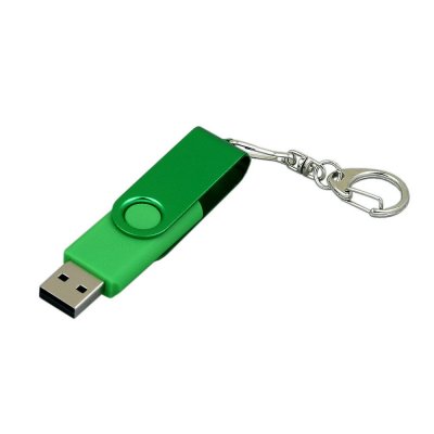 USB 3.0- флешка промо на 32 Гб с поворотным механизмом и однотонным металлическим клипом