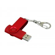 USB 3.0- флешка промо на 32 Гб с поворотным механизмом и однотонным металлическим клипом