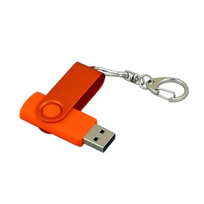 USB 2.0- флешка промо на 8 Гб с поворотным механизмом и однотонным металлическим клипом