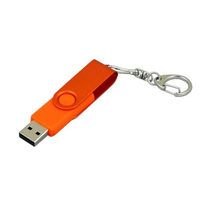 USB 2.0- флешка промо на 8 Гб с поворотным механизмом и однотонным металлическим клипом