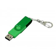 USB 2.0- флешка промо на 4 Гб с поворотным механизмом и однотонным металлическим клипом