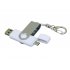 USB 2.0- флешка на 64 Гб с поворотным механизмом и дополнительным разъемом Micro USB