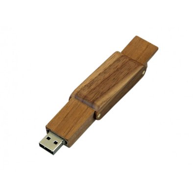 USB 2.0- флешка на 32 Гб прямоугольной формы с раскладным корпусом