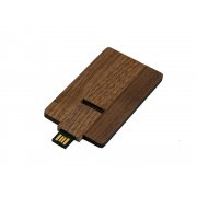 USB 2.0- флешка на 8 Гб в виде деревянной карточки с выдвижным механизмом арт. 7003.8.01