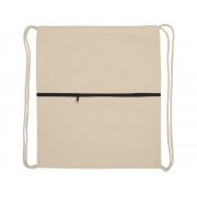 Рюкзак-мешок «Lark» из хлопка 180 г/м2 с цветной молнией арт. 955107