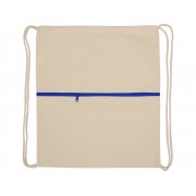 Рюкзак-мешок «Lark» из хлопка 180 г/м2 с цветной молнией