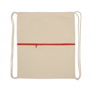 Рюкзак-мешок «Lark» из хлопка 180 г/м2 с цветной молнией арт. 955111