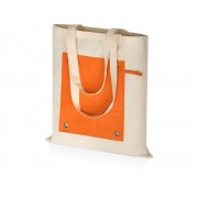 Складная хлопковая сумка для шопинга «Gross» с карманом, 180 г/м2